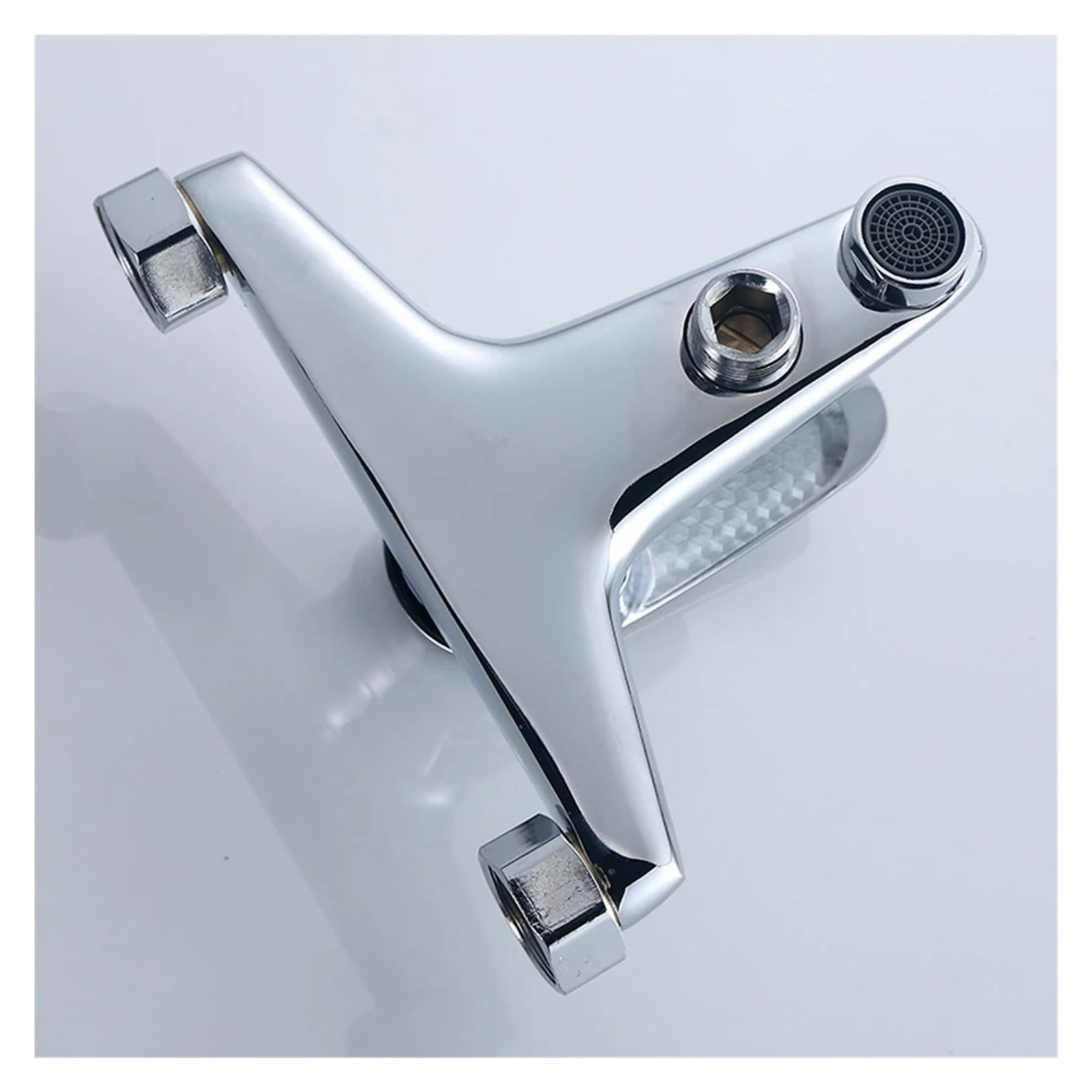 Bathtub Faucet Wall Mounted Hot Cold Water Faucet, Dual Spout Mixer Tap Zinc Alloy Bathroom Bathtub Water Mixer Taps Faucet