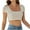 Beige, variant on XFLWAM Women's Lace Crochet Crop Top Hollow Out Short Sleeve Sweater Ribbed Knit Top Black S