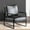 Black, variant on Dtwnek Mid Century Modern Accent Chair with Metal Frame, PU Leather Upholstery Armchair for Living Room, Bedroom, Home, Office, Black