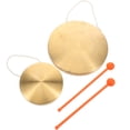 thumbnail image 3 of CIMAXIC Party 1 Set Gong Musical Instruments Metal Cymbals Gong Metal Hand Gong Musical Gong Instrument for Festival Celebration Party 10cm 15cm,5.91"X5.91"X0.43", 3 of 5