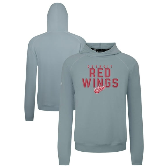Men's Levelwear Gray Detroit Red Wings Mandate Carve Tri-Blend Pullover Hoodie