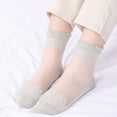 thumbnail image 2 of Bibifish Womens Socks Sheer Socks Summer Soft Cozy Elegant Lace Spliced Ankle Socks Above Ankle Socks Breathable Lightweight Sheer Socks, 2 of 4