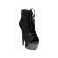 thumbnail image 3 of 609-REVERSE Women's 6 Heel Lace Up Side Zipper Peep Toe Ankle Bootie, 3 of 3