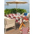 thumbnail image 4 of Outdoor Tablecloth with Umbrella Hole and Zipper, Red Plaid Rectangle Table Cloth 60x84 Inch Waterproof Tablecloth, Japanese Farmhouse Floral Flowers Buffalo Checked Picnic Table Cover for Patio, 4 of 7