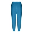 thumbnail image 5 of Aihuaihua Women's Cropped Pants High Waist Drawstring Capri Pants Wide Leg with Pockets Sky Blue XL, 5 of 6