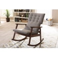 thumbnail image 5 of Baxton Studio  Agatha Mid-century Modern Grey Fabric Upholstered Button-tufted Rocking Chair, 5 of 5