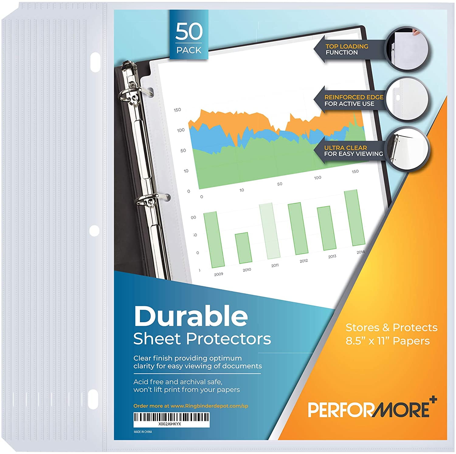 150 Sleeves Clear Plastic Sheet Page Protectors 11 Hole Clear Economy for sale online 