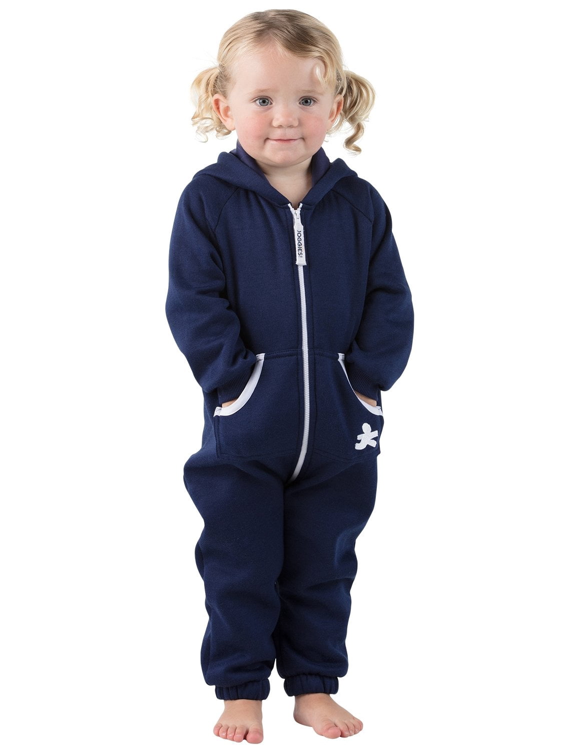 Joggies - Navy Blue Infant Footless Hoodie One Piece - Infant - XLarge (Fits 12-18mos.)