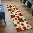 thumbnail image 3 of Runner Rug 2'x6', Beige Red Strawberry Washable Non-Slip Hallway Runner Rugs, Spring Floral Watercolor Summer Botanical Bedside Rugs Floor Mats Carpet Runners for Kitchen Bathroom Laundry Room, 3 of 8