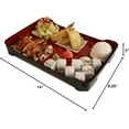 thumbnail image 4 of JapanBargain 1590, Japanese Lunch Bento Box Traditional Plastic Lacquered Bento Plate 6 Compartments for Restaurant or Home, Red and Black Color, 14"x9.25", Made in Japan, 2 Pack, 4 of 4
