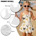 thumbnail image 6 of Xixirimido Roosters Yellow Roses Print Girls Swimsuit One Piece UPF 50+ Skirted Bathing Suit Modest Beach Swim Dress with Built-in Shorts for Kids, 8-9 Years, 6 of 7