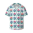 thumbnail image 6 of Kdxio Men's Hawaiian Shirt for Men Short Sleeve Shirt Tulips Flowers Summer Casual Holiday Beach Button Down T-Shirts, 6 of 7