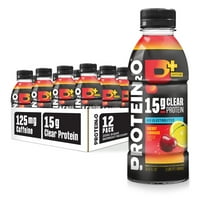 Protein2o 15g Whey Protein Isolate Hydration Drink Plus Energy & Focus, 350mg of Electrolytes, 125mg of Caffeine, Sugar Free, Cherry Lemonade, 16.9 oz Bottle (Pack of 12)