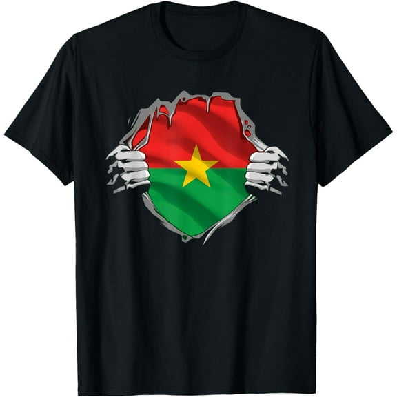 Burkina Faso T-shirt Burkina Faso Flag Burkinabe Roots T-ShirtPure cotton short-sleeved shirts for both men and women