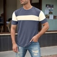 thumbnail image 2 of IWRICH Men's Short Sleeve Tee Color Block Crew Neck Pullover Casual Basic Shirts GY2 L, 2 of 4