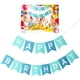 thumbnail image 3 of KAKOWELY Guirnalda de banderines de feliz cumpleaños, elegante, blanca y azul, para decorar fiestas, versátil y hermosa., 3 of 4