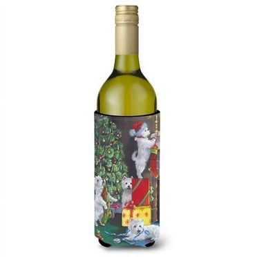 Carolines Treasures PPP3233LITERK 24 oz Westie Christmas Decorating Wine Bottle Hugger