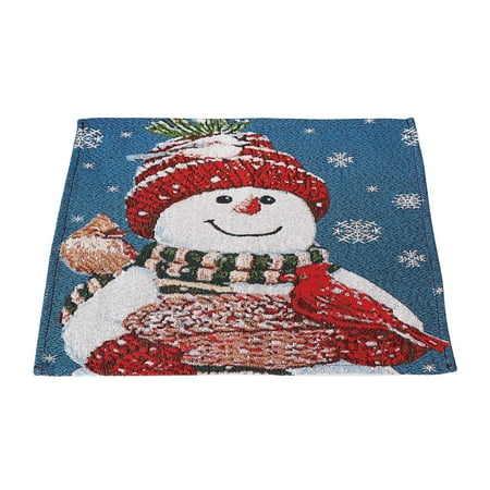 

Knitted Fabric Christmas Snowman Decoration Dinner Mat Cartoon Doll Heat Insulation Pad