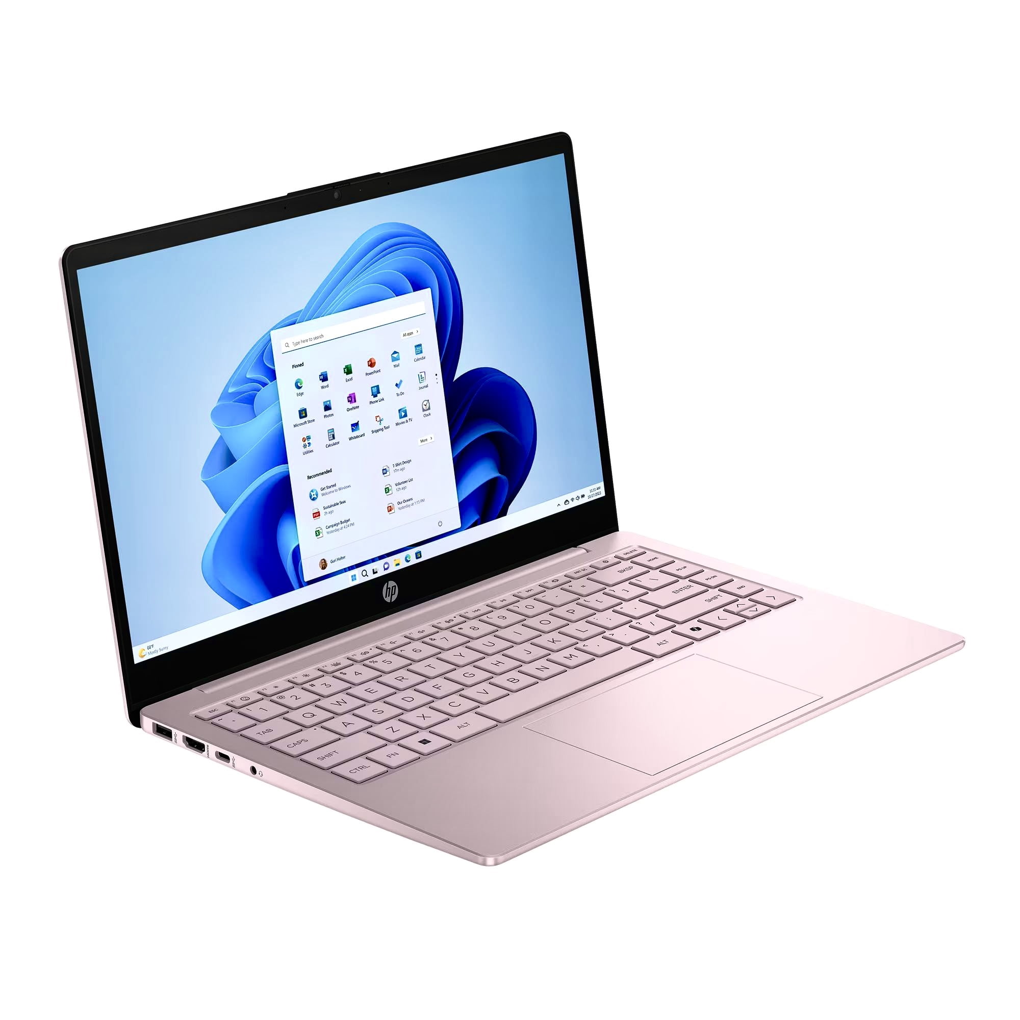 HP Stream 14 inch Laptop Intel Processor N150 16GB 128GB Storage Pink (Win 11 with 1-Year Office 365)