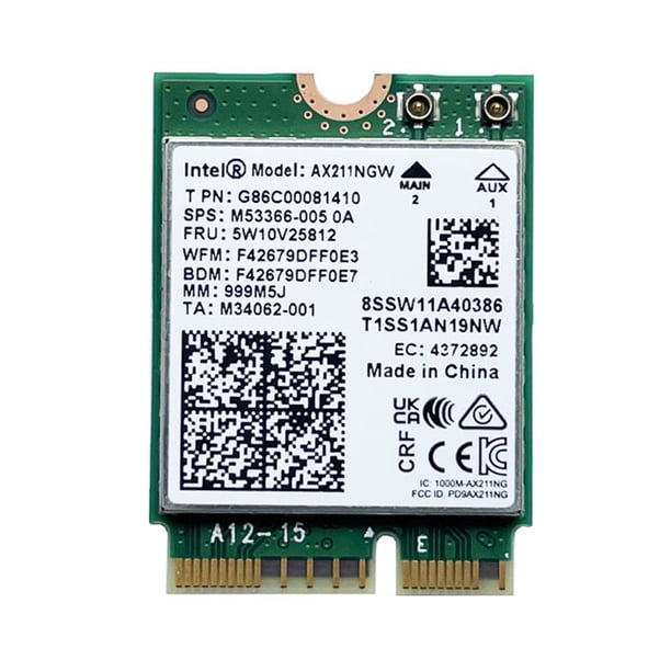 Tarjeta Wi-Fi Tarjeta WIFI6E de 2,4 GHz/5 GHz, tarjeta de red inalámbrica WiFi de doble banda de 3000 Mbps para ordenador portátil Tmvgtek Para estrenar