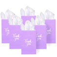 thumbnail image 1 of Bolsas de regalo DjinnGlory Thank You Lavender con asas, paquete de 50, 1 of 9
