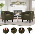 thumbnail image 3 of Bonzy Home Accent Barrel Chair Set of 2, Teddy Fleece Upholstered Club Chair with Armrest Small Reading Chair, for Living Room, Bedroom & Reception Room, Green, 3 of 8