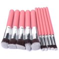 thumbnail image 1 of Juego de brochas de base en polvo para rostro y contorno de ojos, maquillaje rosa, profesional, 10 Uds., 1 of 5