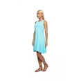 thumbnail image 3 of Women's Ruffled Sleeveless Crewneck Tank Dress, M, Aqua, by Ambesonne, 3 of 3