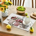 thumbnail image 2 of Rose Flower Placemats Set of 6 Farmhouse Peony Floral Table Mats Washable Place mats for Home Party Indoor Kitchen Dining Table Decoration 12x18 Inch, 2 of 6