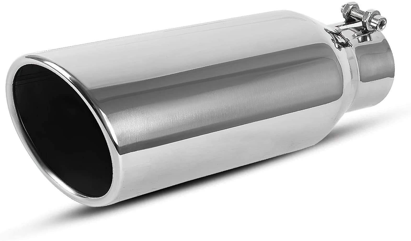 2.5 Inch Inlet Exhaust Tip, 2.5" Inlet 4" Outlet 12" Overall Length