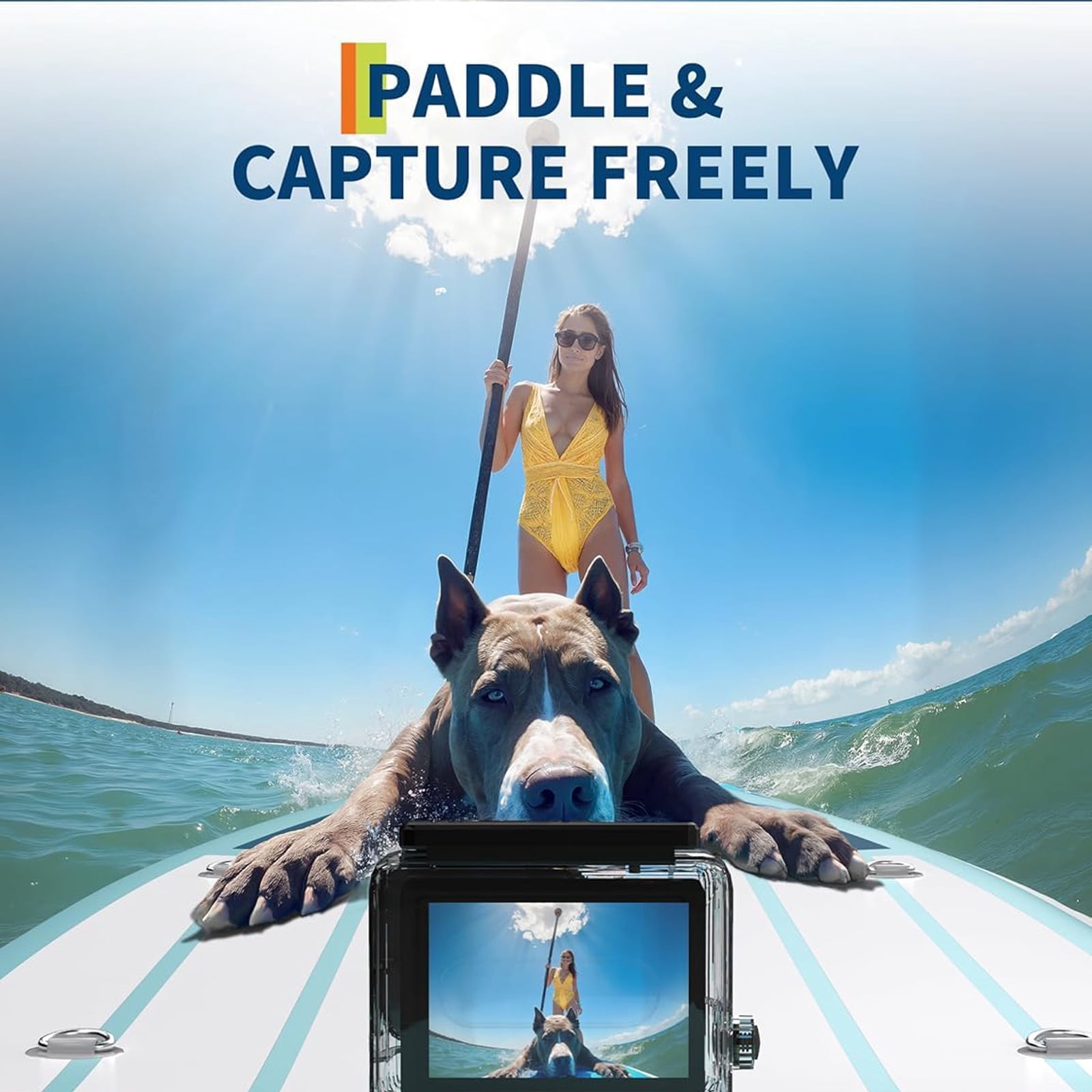 Inflatable SUP Board for Adults & Couples, 10.6' Manual Pump Stand Up Paddle Board with Camera Mount, Non-Slip Deck, Kayak Seat D-Rings, for Yoga Fishing Lake Ocean