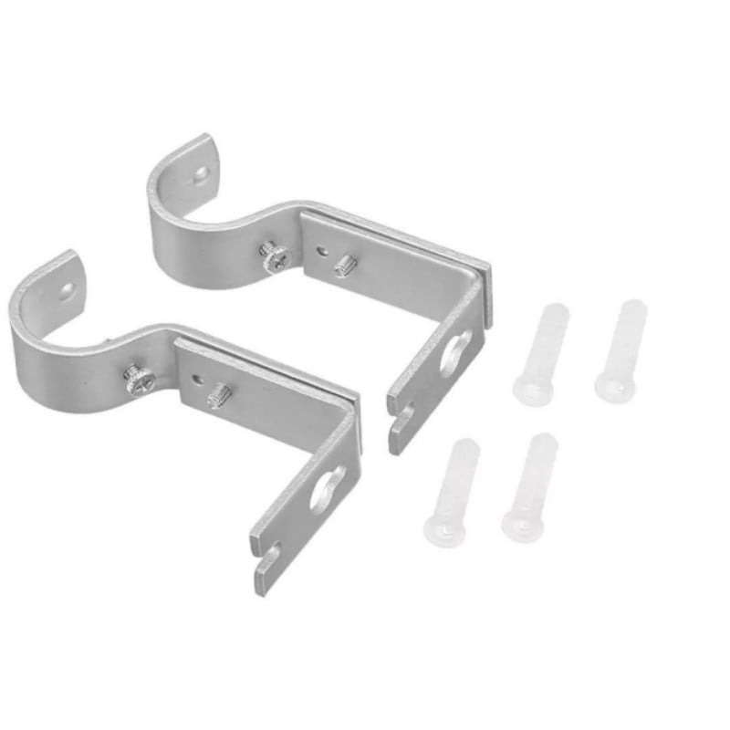 Set of 2 Heavy Duty Metal Adjustable Curtain Rod Wall Brackets