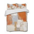 thumbnail image 2 of Quilts Twin XL Size, Burnt Orange Soft Comforter Bedding Set for Bed, Modern Geometric Grey Oil Painting Abstract Lightweight Quilted Bedspread with Pillow Cover(2 Pieces) for All Season, 68x98 Inch, 2 of 6