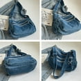 thumbnail image 5 of JUYGO Women's Retro Large Canvas Denim Shoulder Bag Denim Crossbody Handbags Casual Style Lightweight Tote Purse, 5 of 7