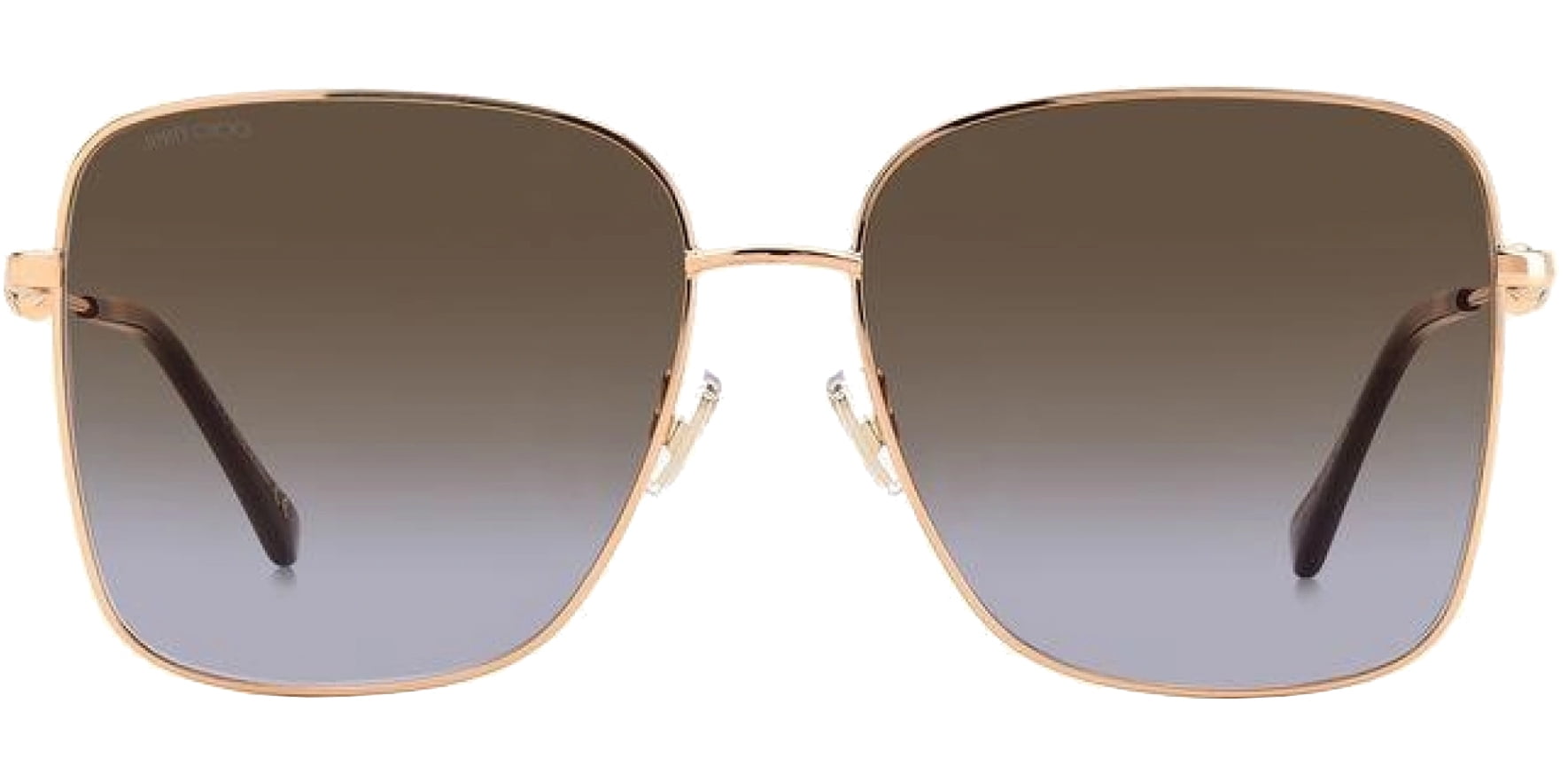 Jimmy Choo Hester Women's Gold-Tone/Plum Square Sunglasses Brown-Violet Gradient Tinted Lenses