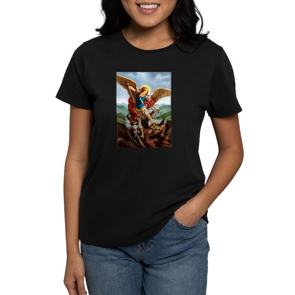 CafePress - Saint Michael The Archangel T Shirt - Women's Traditional Fit Dark T-Shirt