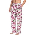 thumbnail image 2 of Uemuo Lilies Flowers Pattern Men's Wide Leg Palazzo Lounge Pants with Pockets Light Weight Loose Comfy Casual Pajama Pants-Small, 2 of 9
