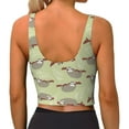 thumbnail image 3 of Haiem Twig Sloth Pattern Womens Sports Bra - U Neck Padded Low Impact Yoga Bra Workout Crop Top Gym Moisture-Wicking Workout Vest -Small, 3 of 9