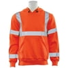W376 ANSI Class 3 Polyester Fleece Hooded Sweatshirt in Hi-Viz Orange, 5X