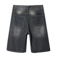 thumbnail image 5 of Mens Jeans Loose Casual Retro Straight Wide Leg Denim Shorts with Pockets Comfortable Jorts Men Grey M, 5 of 6