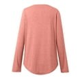 thumbnail image 4 of MHFRRA Camisa de Manga Larga con Cuello En V y Botones para Mujer, Blusa Informal para Otoño e Invierno, Cómoda, de Tela Suave, Elegante, para Uso Diario. Rosa, 4 of 7