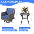 thumbnail image 6 of 3-Piece Patio Swivel Glider Bistro Set, Wicker Outdoor Chairs with Cushions (2), Side Table, High Back All-Weather Rattan Furniture for Porch Backyard, 6 of 7