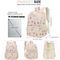 thumbnail image 3 of Set de mochilas escolares Octsky de pana beige fresa, 43 x 31 x 15 cm, 3 of 7