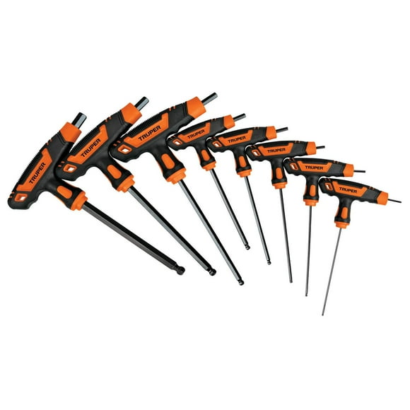 Juego de 8 llaves allen mango T Truper ALL-8TPX