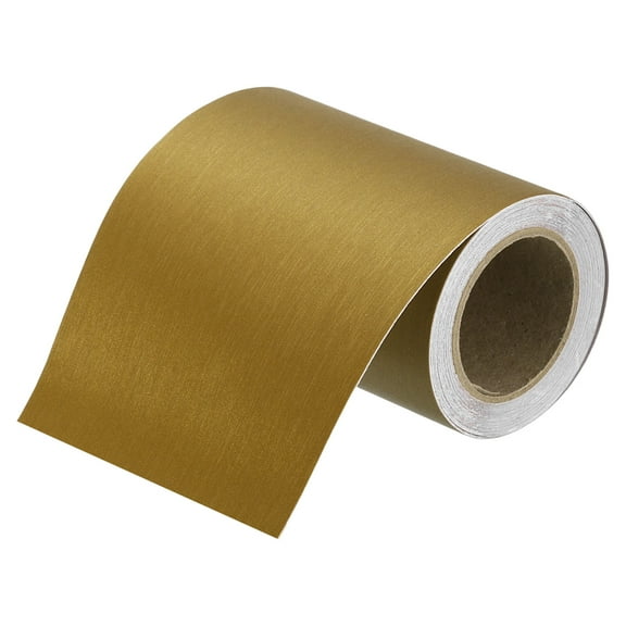 Uxcell 4" x 16ft Mirror Border Peel and Stick Wood Grain Tape, Light Gold