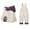 White, variant on Kids Cute 2 Piece Snowsuit Set Girl Winter Hooded Puffer Jacket & Snow Bib Pants Boy Ski Suits Outdoor Warm Outfit