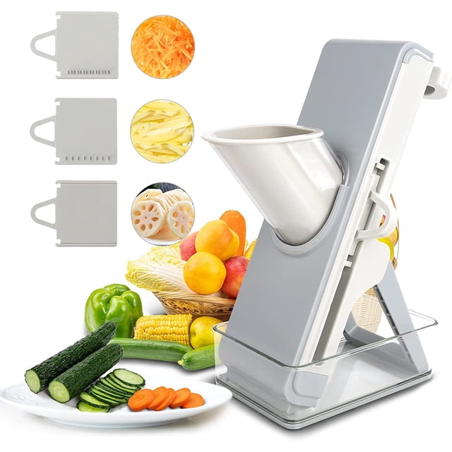 Cocina, Cortador De Verduras Manual De Acero Inoxidable Rallador Multifunción Con Contenedor, Rebanador De Frutas, Carne Congelada, Accesorios De Cocina, Rebanador De Patatas