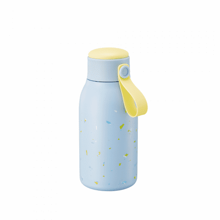 

JUSTUP Double Walled Vacuum Insulated Water Bottle Small Cute 370ml Cup Flask Stainless Steel Insulated Water Bottle Mini Flask for Hot and Cold Drinks Leak Proof and Spill Proof (Blue)