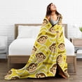 thumbnail image 5 of Wijzvio Monkey Throw Blanket Soft Fuzzy Fleece Blanket For Couch Bed Living Room Decoration 60"X50", 5 of 9