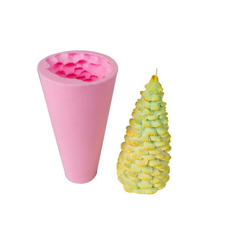 

3D Christmas Tree Candle Mold Silicone Soap Mould Clay Making DIY Cake Chocolate